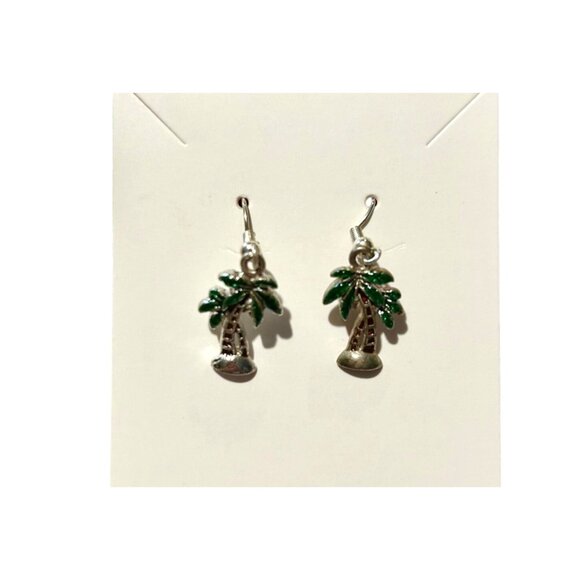 3‎ Pair of Earrings - Palm Tree Dangle, Flip-Flop Stud  & Fish Stud - Pierced - Picture 3 of 6
